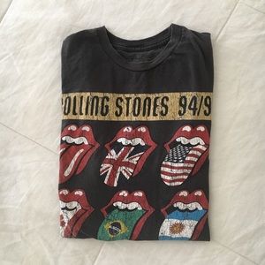 Vintage Rolling Stones Rugged T-shirt 🇧🇷🇺🇸🇬🇧